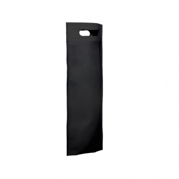 Bolsa de tela negra para 1 botella asa troquelada (paq. de 100 uds.)