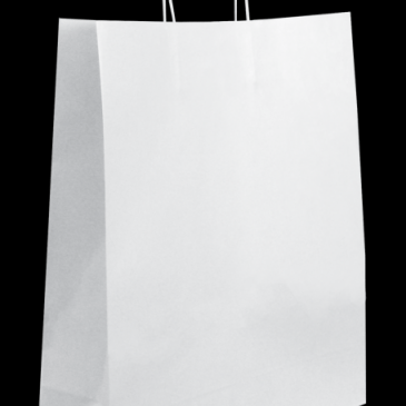 Bolsa de papel blanco 44+15x50 asa rizada
