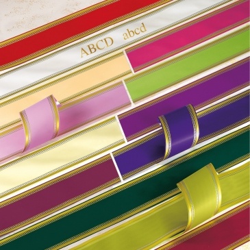 Rollo cinta de corona crema con cenefa 75mm x 100m