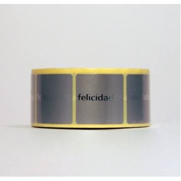 Rollo etiquetas felicidades 30x30mm (500 uds.)