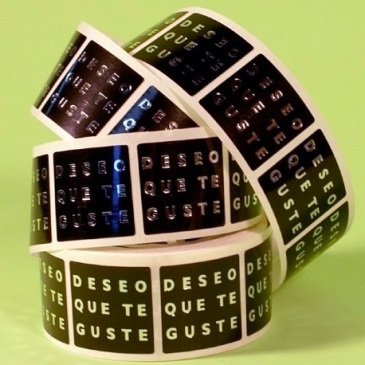 Rollo etiquetas deseo que te guste 30x30mm (500 uds.)