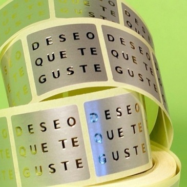 Rollo etiquetas deseo que te guste 30x30mm (500 uds.)