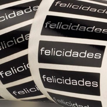 Rollo etiquetas felicidades 50X15mm (500 uds.)
