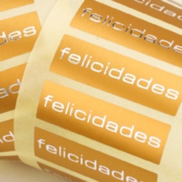 Rollo etiquetas felicidades 50X15mm (500 uds.)