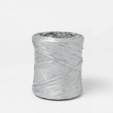 Rollo rafia polipropileno plata 15mm x 200m