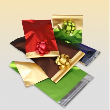 Sobres polipropileno bicolor azul-oro 15x22+3 con solapa adhesiva (paq. 25 uds.)